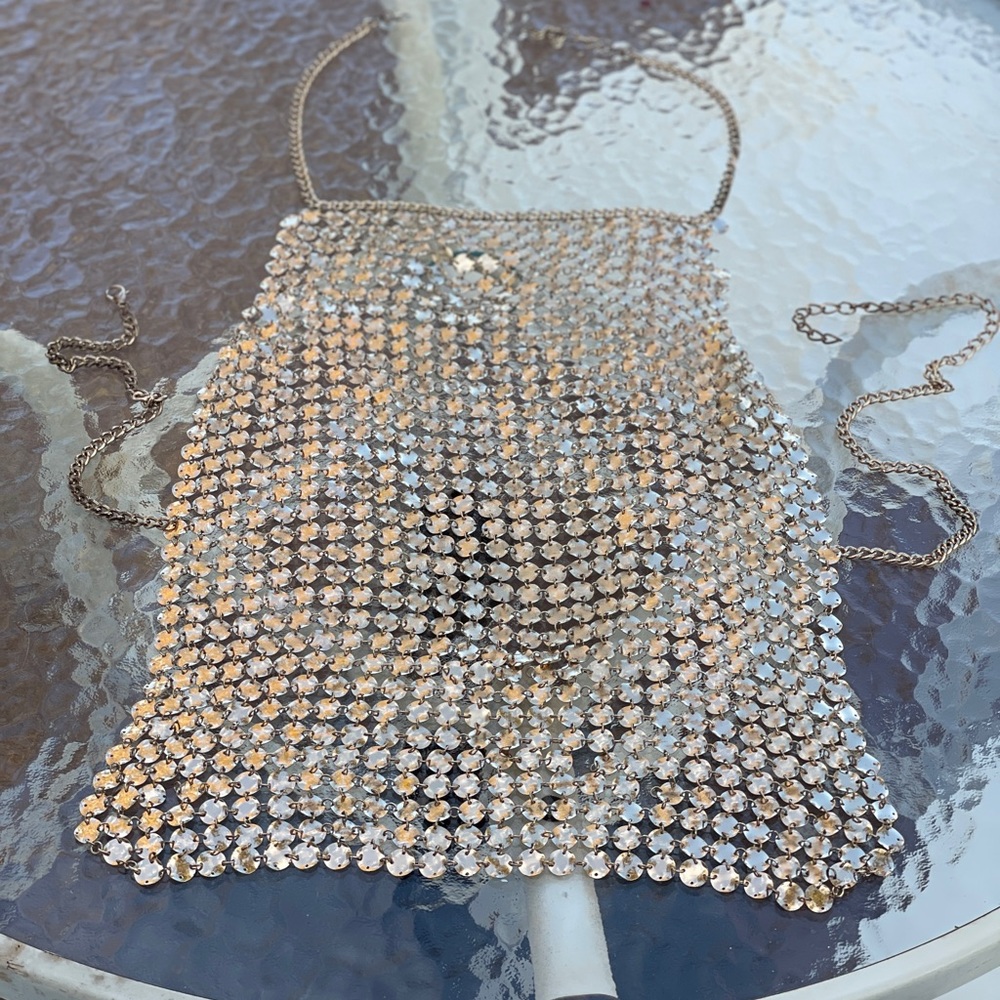 Beautiful Chain Metal Halter Top